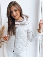 Dámska prechodná prešívaná bunda FLUFFY white FashionStreet TY3582