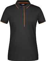 Daiber JN 727 Dámske polo tričko z piké s kontrastným lemom 02.0727 čierna/oranžová