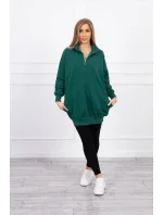 Mikina so zipsom a vreckami zelená