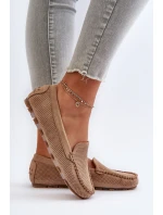 Damskie Zamszowe Mokasyny Ciemnobeżowe Ranica