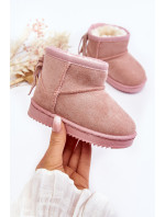 Detské zateplené snehové topánky s lemom, ružové Mikyla