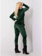 Tmavo zelená dámska velúrová súprava nadmernej veľkosti (6085) Tmavo zelená dámska velúrová súprava nadmernej veľkosti (6085)