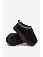 Śniegowce Dziecięce Młodzieżowe Z Futerkiem Typu Baranek Czarne Selathiel