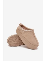 Dětské Mládežnické Sněhule S Vyšíváním Na Platformě Béžové Jolisse