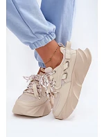 Dámske kožené tenisky GOE TT2N4012 Beige Dámske kožené tenisky GOE TT2N4012 Beige