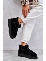 Módne semišové nízke snežnice Black Nucca