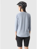 Dámske cyklistické rýchloschnúce tričko s dlhým rukávom 4F - modré