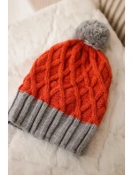 Milano fleecová čiapka K203 červená+sivá