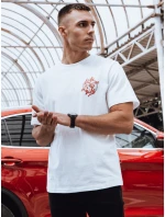 Pánske biele tričko s potlačou FashionStreet RX5490 Pánske biele tričko s potlačou FashionStreet RX5490