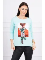 Pozoruhodná mätová blúzka s 3D grafikou