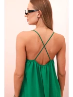 Dlhé šaty bez ramienok zelené