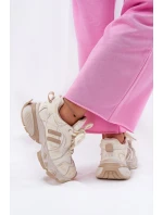 Skórzane Sneakersy Damskie GOE RR2N4037 Beżowe