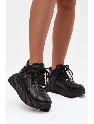 Sneakersy Damskie Skóra Naturalna GOE SS2N4036 Czarne