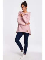 B131 Sveter s vysokým golierom - púdrový