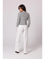 Dámsky sveter s ozdobnými gombíkmi B251 model 1 Ecru s čiernou - BeWear