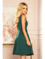 ANITA - Dámske šaty v fľaškovo zelenej farbe s volánikom 274-2