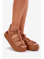 Sandały Damskie Na Platformie Camel Nitavelia
