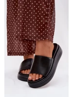 Dámské nazouváky na platformě Černé Tanelisse