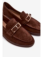 Dámské Mokasiny S Přezkou Čokoládové Belinae