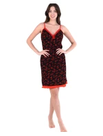 Dámska košieľka 01/127 čierna so srdiečkami - Karol Dámska košieľka 01/127 čierna so srdiečkami - Karol