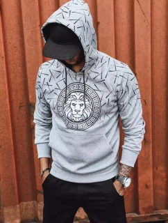 Pánska sivá mikina s potlačou FashionStreet BX5314