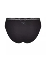 Dámske nohavičky GO Ribbed R Tai C2P - BLACK - black 0004 - SLOGGI Dámske nohavičky GO Ribbed R Tai C2P - BLACK - black 0004 - SLOGGI