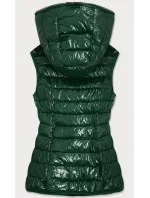 Zelená lesklá prešívaná dámska vesta (B9563)