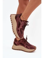 Kožené tenisky na platforme Big Star HI-POLY SYSTEM - bordová