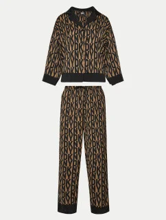 Dámske pyžamo YI90017 202 hnedé s potlačou - DKNY