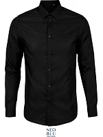 NEOBLU Blaise Men Mikro keprová košeľa s dlhým rukávom 24.3182 deep black NEOBLU Blaise Men Mikro keprová košeľa s dlhým rukávom 24.3182 deep black