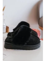 Kapcie Dziecięce Z Futerkiem Czarne Birasta