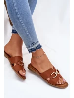 Dámske plné sandále s ozdobnými detailmi Brown Amiresna Dámske plné sandále s ozdobnými detailmi Brown Amiresna