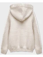 Svetlo béžový prehoz cez oblečenie ála alpaka s kapucňou (B6001-51) Svetlo béžový prehoz cez oblečenie ála alpaka s kapucňou (B6001-51)