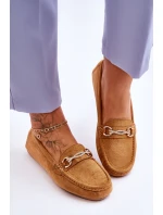 Klasyczne Zamszowe Mokasyny Z Ozdobą Camel Amera