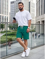 Pánske zelené teplákové šortky FashionStreet SX2635 Pánske zelené teplákové šortky FashionStreet SX2635