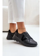 Skórzane Buty Sportowe Damskie Vinceza 7918 Czarne
