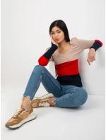 Blúzka RV BZ 8429.41P tmavo modrá červená