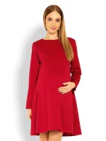 Dámske tehotenské šaty 1359 Červená - PeeKaBoo