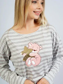 Dámske pyžamo dlhé Méďa s hviezdou