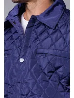 Tmavomodrá pánska prešívaná bunda s golierom (58M13080-215) Tmavomodrá pánska prešívaná bunda s golierom (58M13080-215)