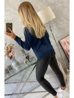 Polovičný sveter s rolákom tmavo modrý