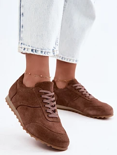 Tenisky Barefoot z prírodného semišu Zazoo N1422, hnedé