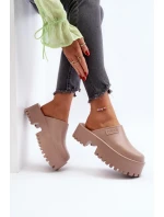 Damskie Klapki Na Masywnej Podeszwie Big Star NN274016 Beżowe