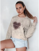 Dámska nadrozmerná mikina so srdcom DESSER béžová FashionStreet BY1465