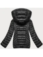 Čierna dámska prešívaná bunda pre prechodné obdobie (5M785-392)