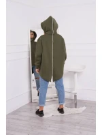 Zateplená mikina so zipsom na chrbte vo farbe khaki