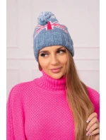 Dámska čiapka s brmbolcom Elizabeth K386 denim