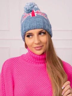 Dámska čiapka s brmbolcom Elizabeth K386 denim