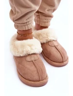 Papcie Damskie Z Futerkiem Beżowe Lanoze