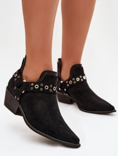 Dámské kotníkové boty s výřezy a pásky Černé Vannessae